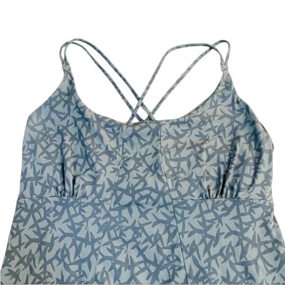 Patagonia Activewear Halter Top XS Blue Aqua Crisscross Drawstring Bottom - Picture 11 of 13